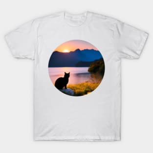 Cat watch sunset T-Shirt